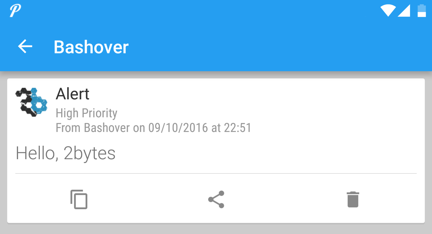Notification received on mobile phone