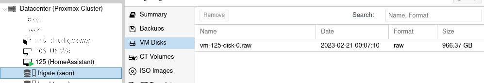 Proxmox VM Disk for Frigate Storage